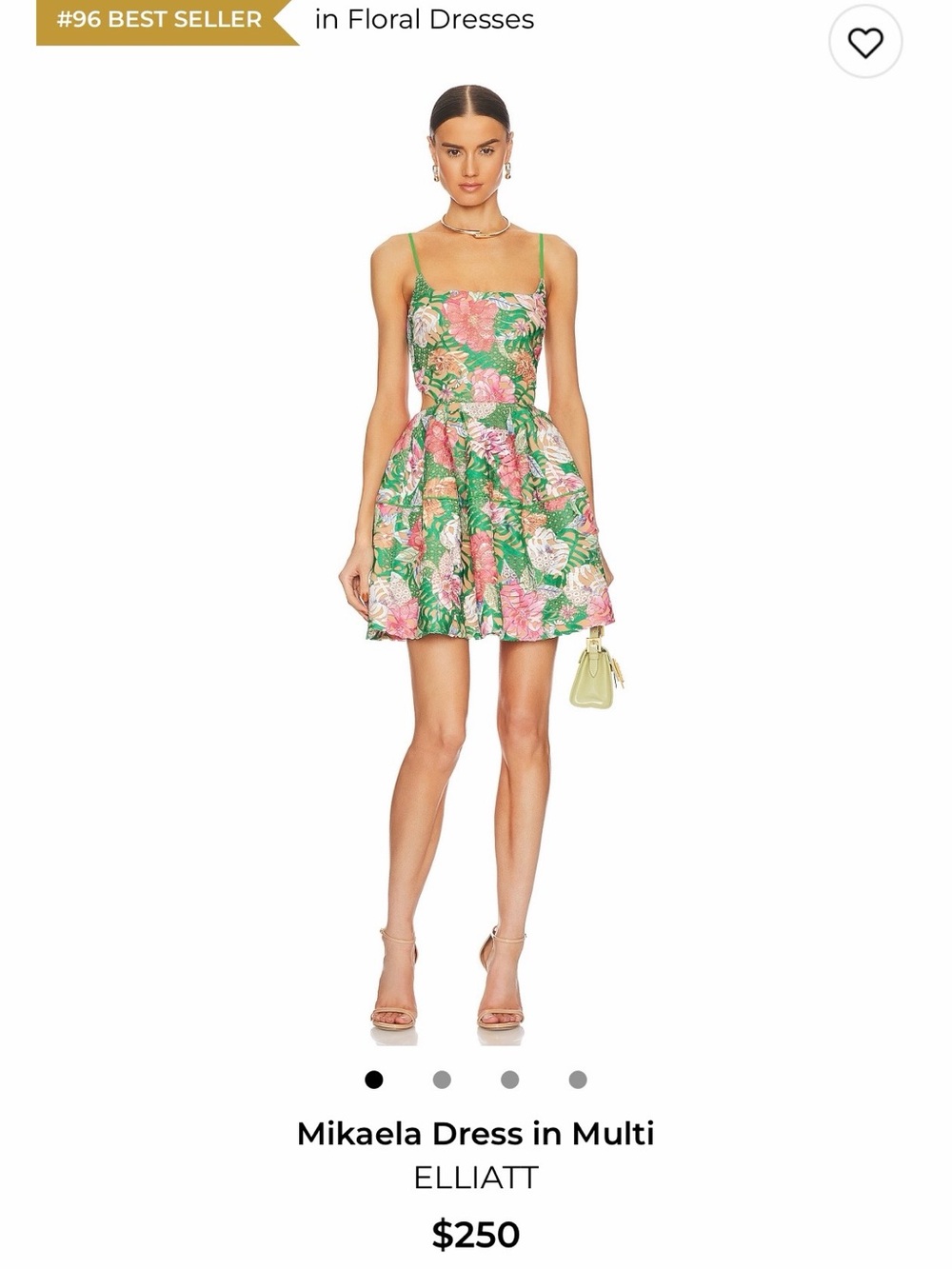 Elliatt Mikaela Floral Dress in Green & Pink